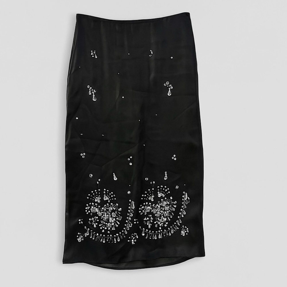 ⚡️ NWT ZARA Bejeweled Lined Sheer Midi Skirt